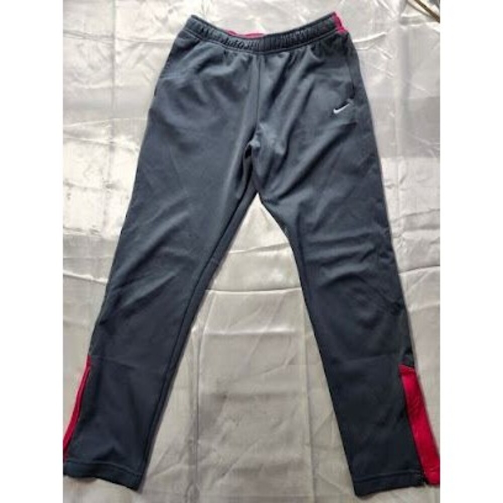 Nike Dri-FIT Pants XL Gray Pink Zip Ankle Athletic Joggers Sweatpants #202